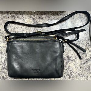 Margot Black Leather Crossbody Bag